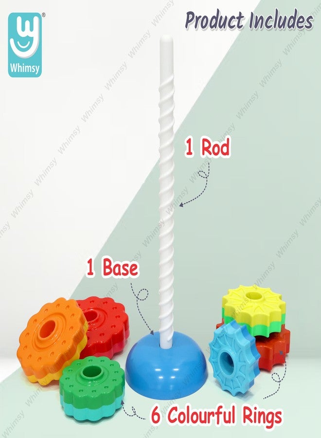 Whimsy Spinning Stacking Tower Toy for Kids & Toddlers, Rainbow Spin Tower Made of Strong ABS Plastic, Non-Toxic, BPA Free Material, Early Educational Toy for Kids Boys & Girls, 1+ Year Above - Image 3